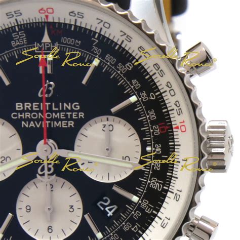 Cinturino Orologi Breitling Pelle Cuoio Nero Navitimer 22/18mm 